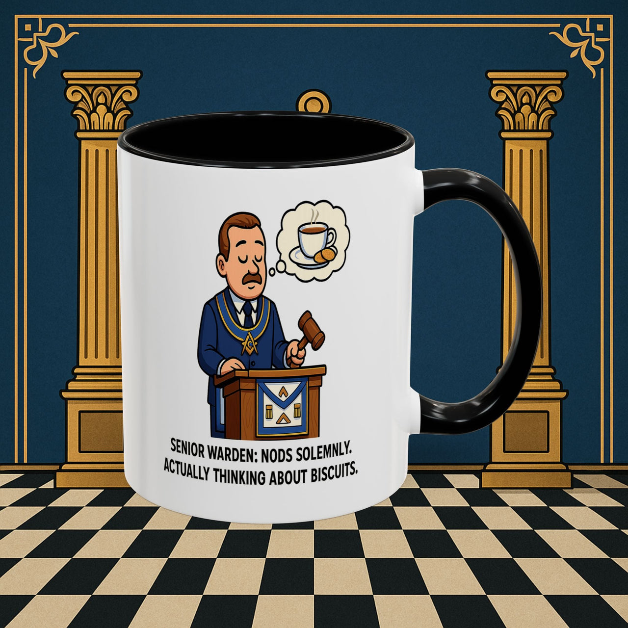 Masonic Mugs - Biscuits on the Brain - Senior Warden Printify