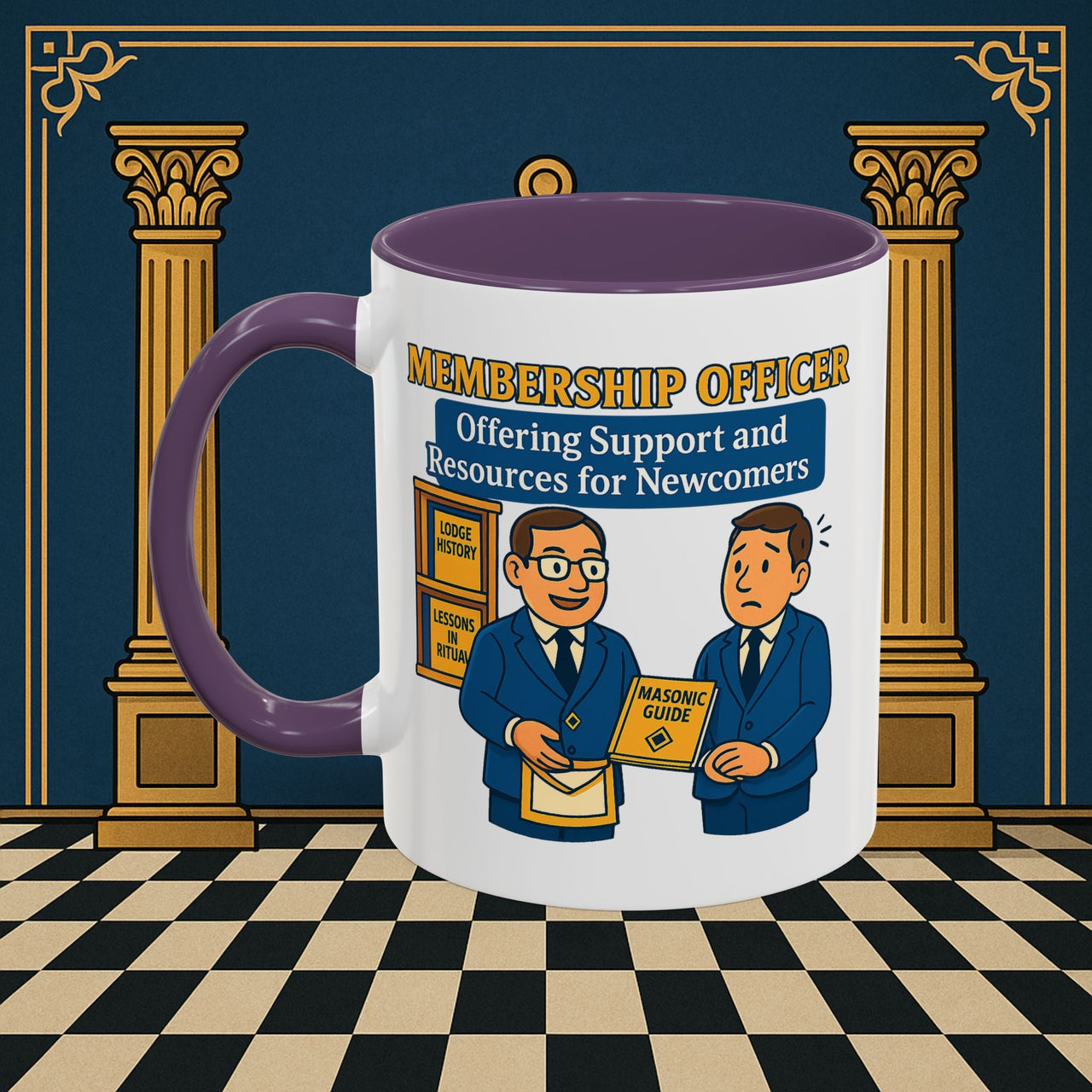 Masonic Mugs - Welcoming New Brothers - Membership Secretary Printify