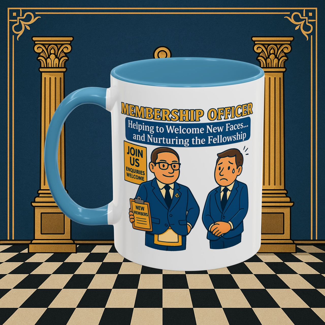 Masonic Mugs - Welcome to the Club - Membership Secretary Printify