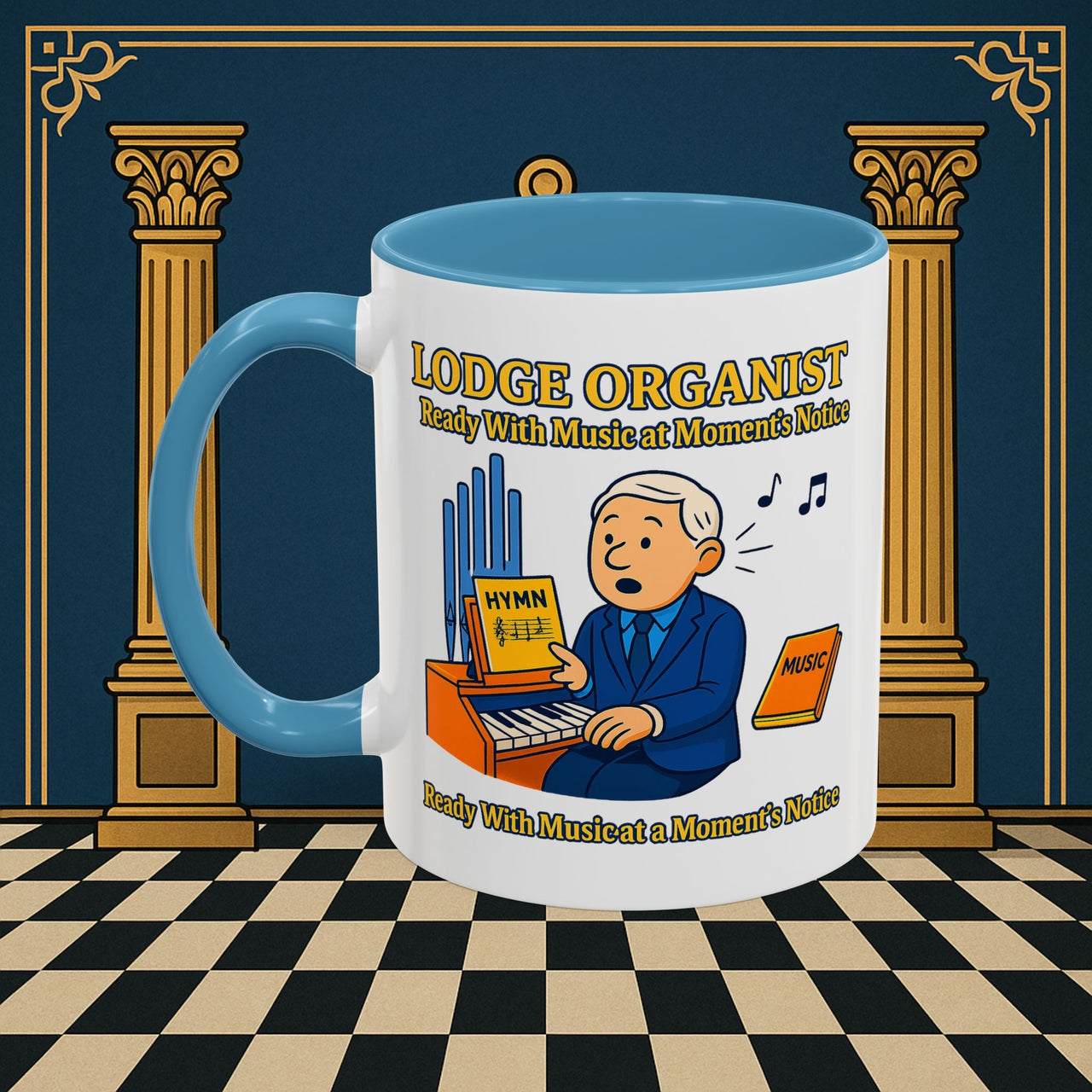 Masonic Mugs - Lodge Organist at the Ready - Organist Printify