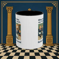 Masonic Mugs Ready to Go – Refreshments Are Served (Accent Coloured 11oz Mug) Printify