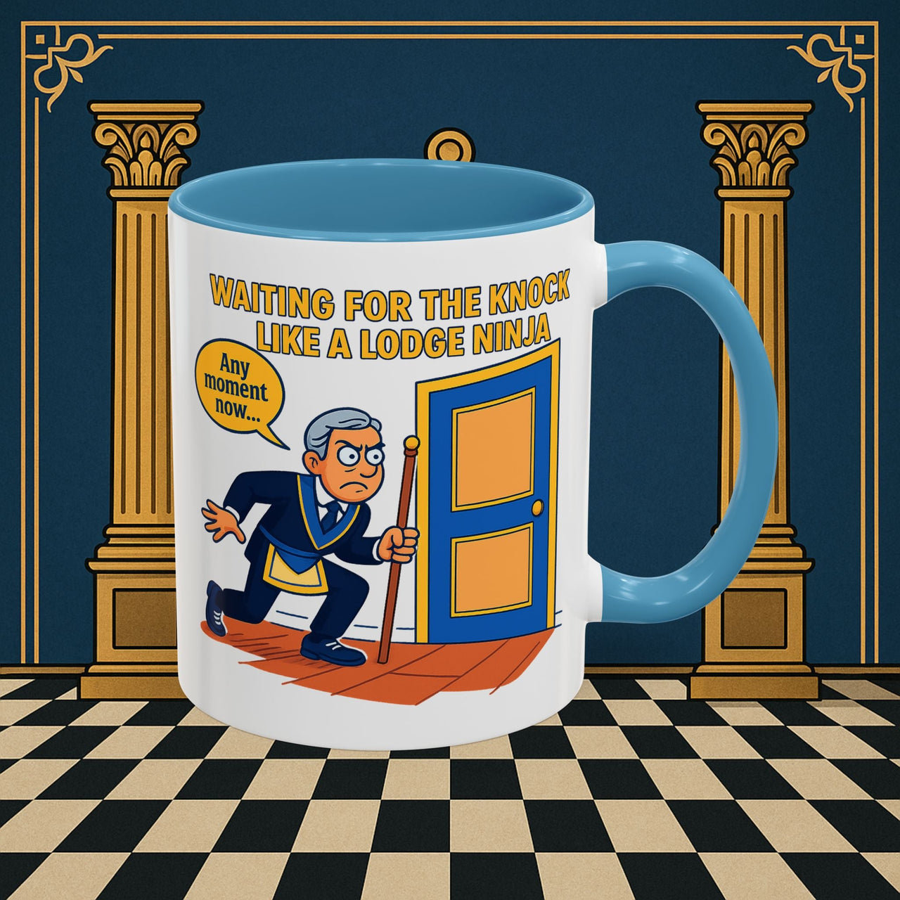 Masonic Mugs - Masonic Anticipation: Lodge Ninja in Waiting, Junior Deacon Printify
