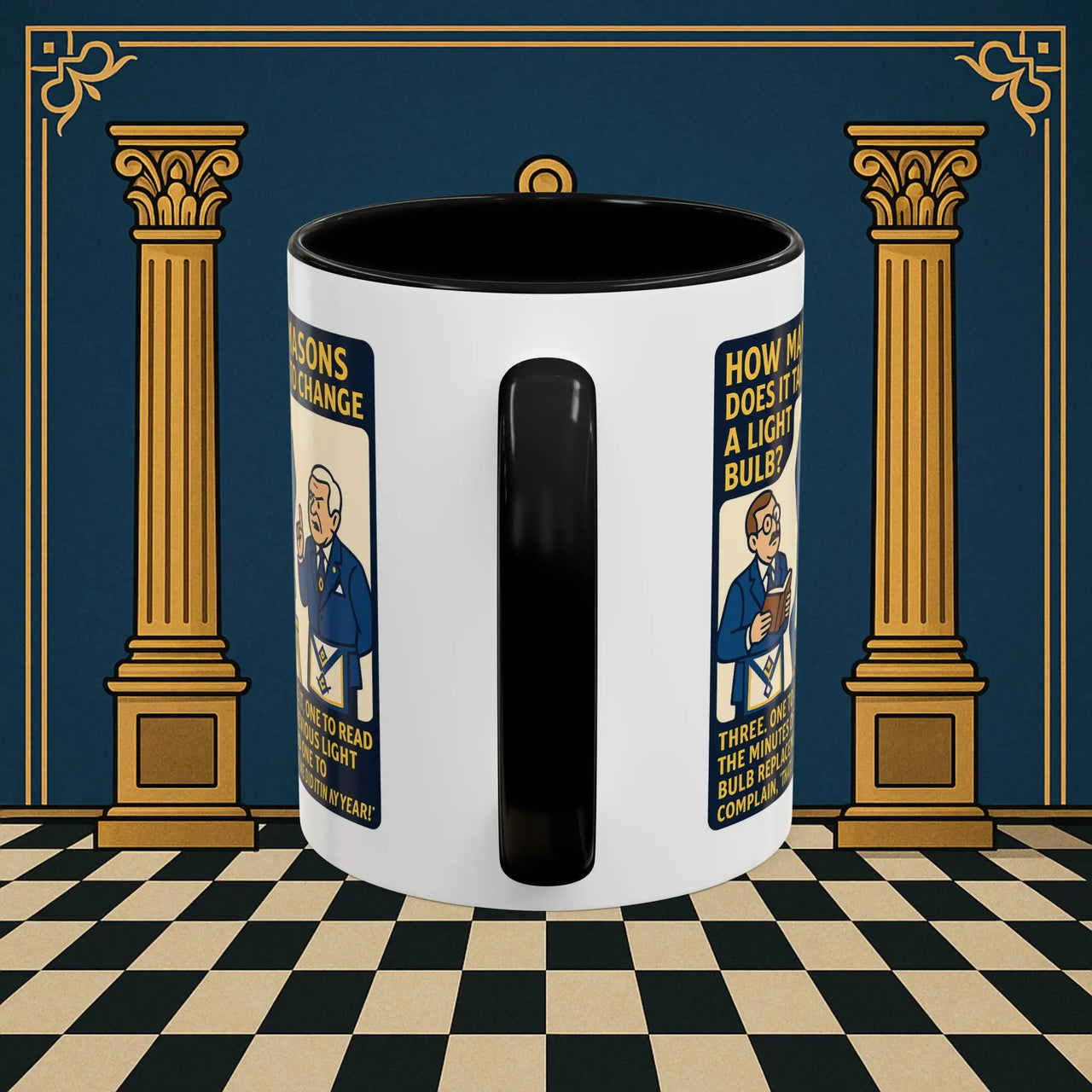 Masonic Mugs Ready to Go – How Many Masons? (Accent Coloured 11oz Mug) Printify