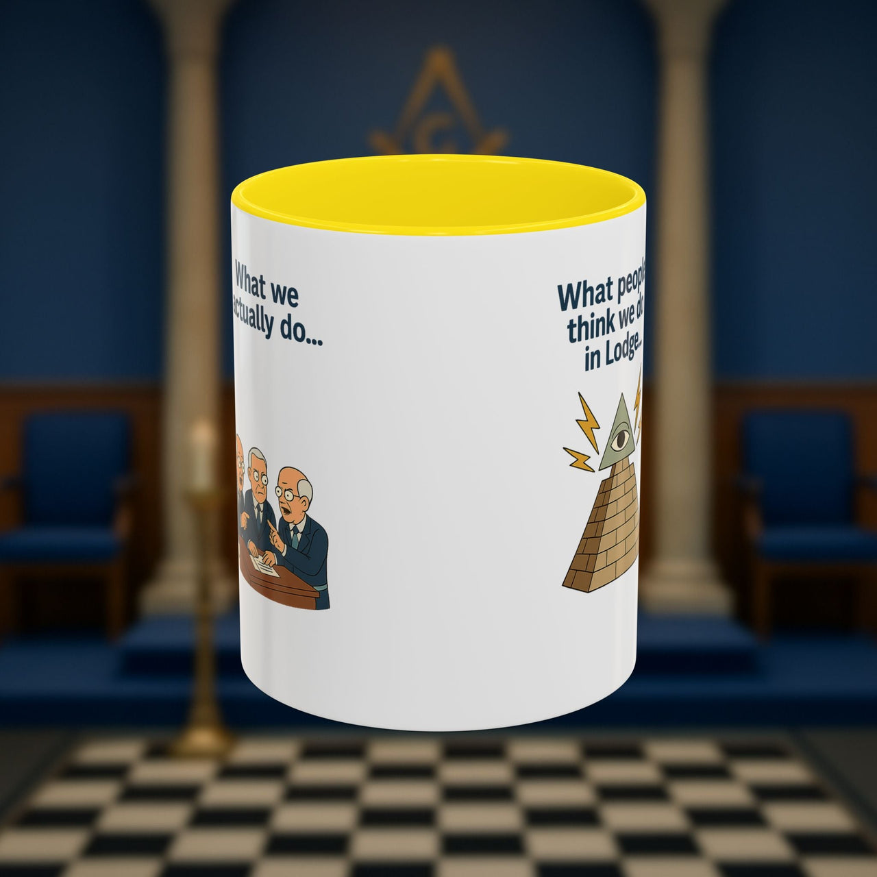 Masonic Mugs Ready to Go – Just for the Ceremony (Accent Coloured 11oz Mug) Printify
