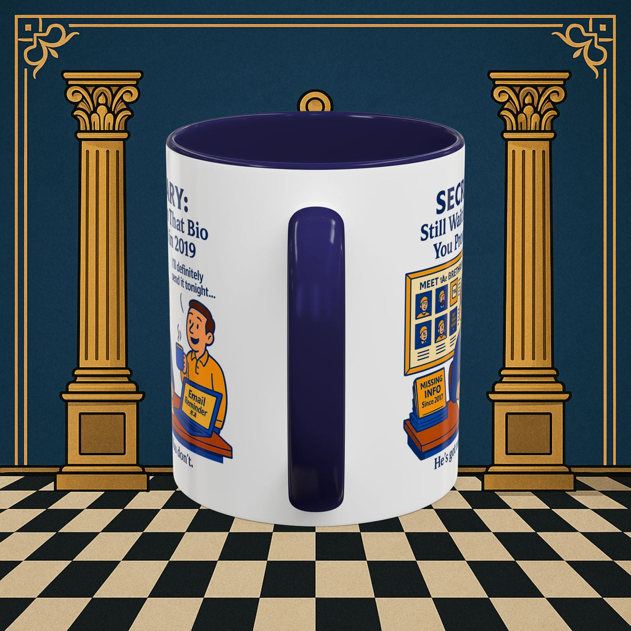 Masonic Mugs - Waiting Game - Secretary Printify