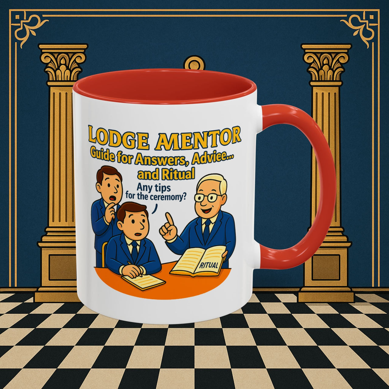 Masonic Mugs - Lodge Mentor: Fraternal Ritual Guidance, Lodge Mentor Printify