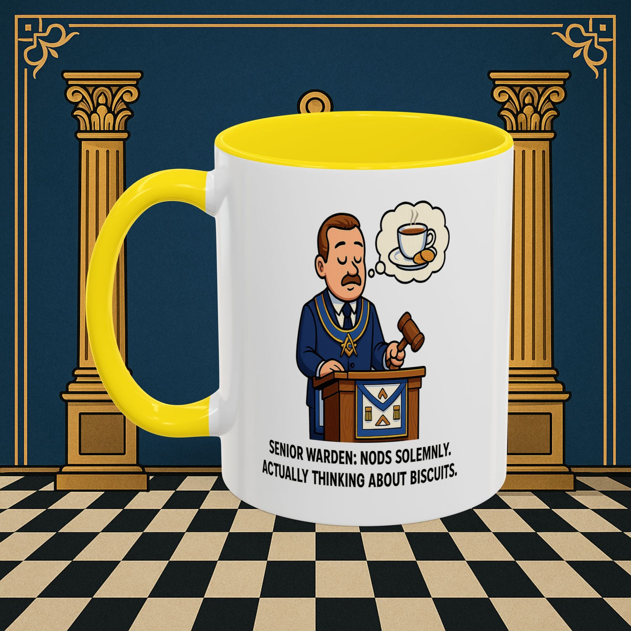 Masonic Mugs - Biscuits on the Brain - Senior Warden Printify