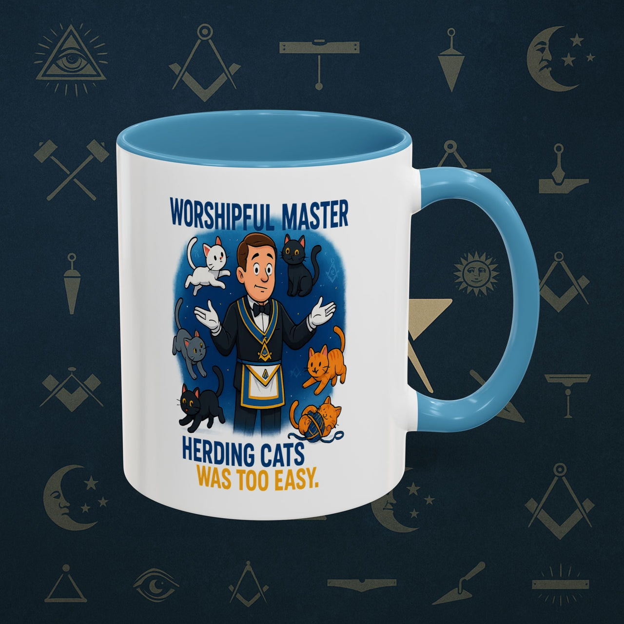Masonic Mugs - Masonic Cats Assemble - Worshipful Master Printify