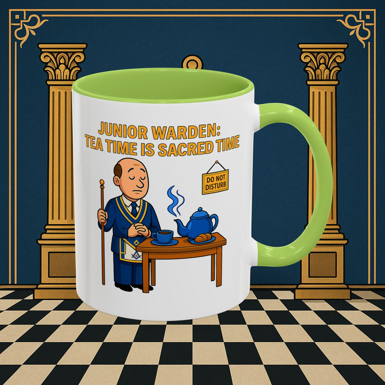 Masonic Mugs - Junior Warden: Tea Time is Sacred, Junior Warden Printify