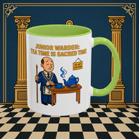 Masonic Mugs - Junior Warden: Tea Time is Sacred, Junior Warden Printify