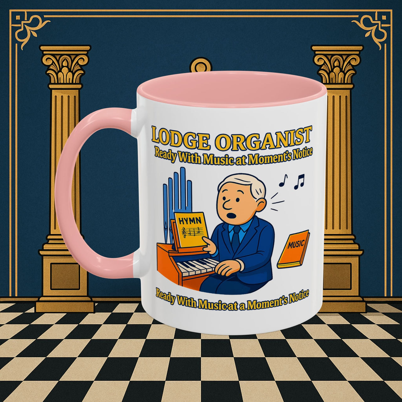 Masonic Mugs - Lodge Organist at the Ready - Organist Printify