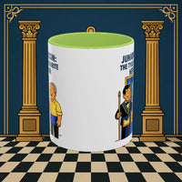 Masonic Mugs - Junior Deacon: Tea Break Truce, Masonic Brotherhood Cartoon, Junior Deacon Printify
