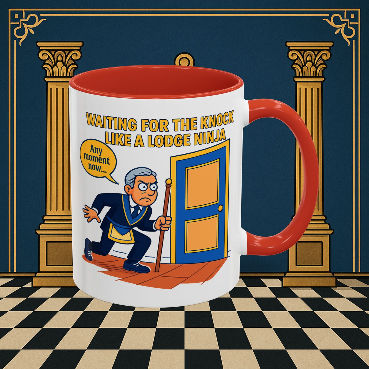 Masonic Mugs - Masonic Anticipation: Lodge Ninja in Waiting, Junior Deacon Printify