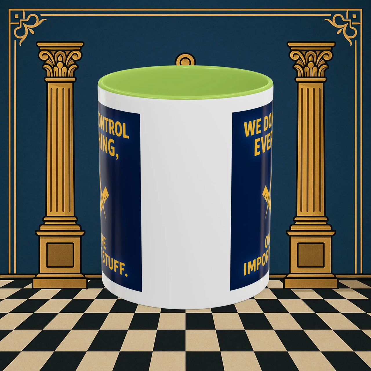 Masonic Mugs Ready to Go – Only the Important Stuff (Accent Coloured 11oz Mug) Printify