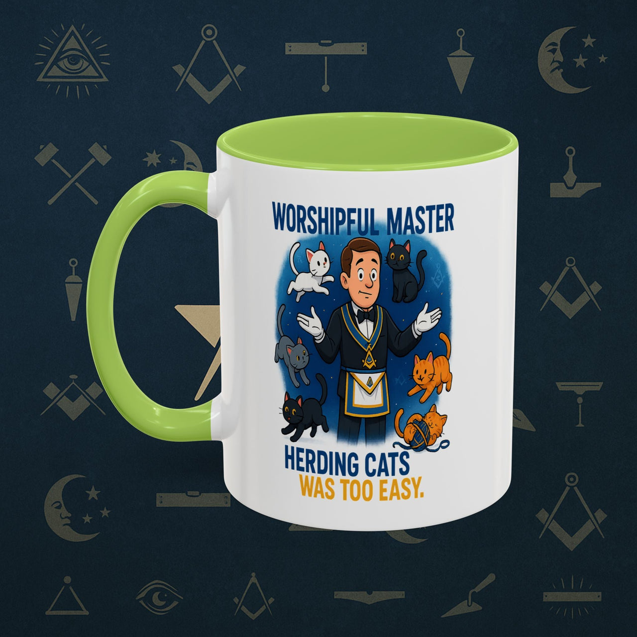 Masonic Mugs - Masonic Cats Assemble - Worshipful Master Printify