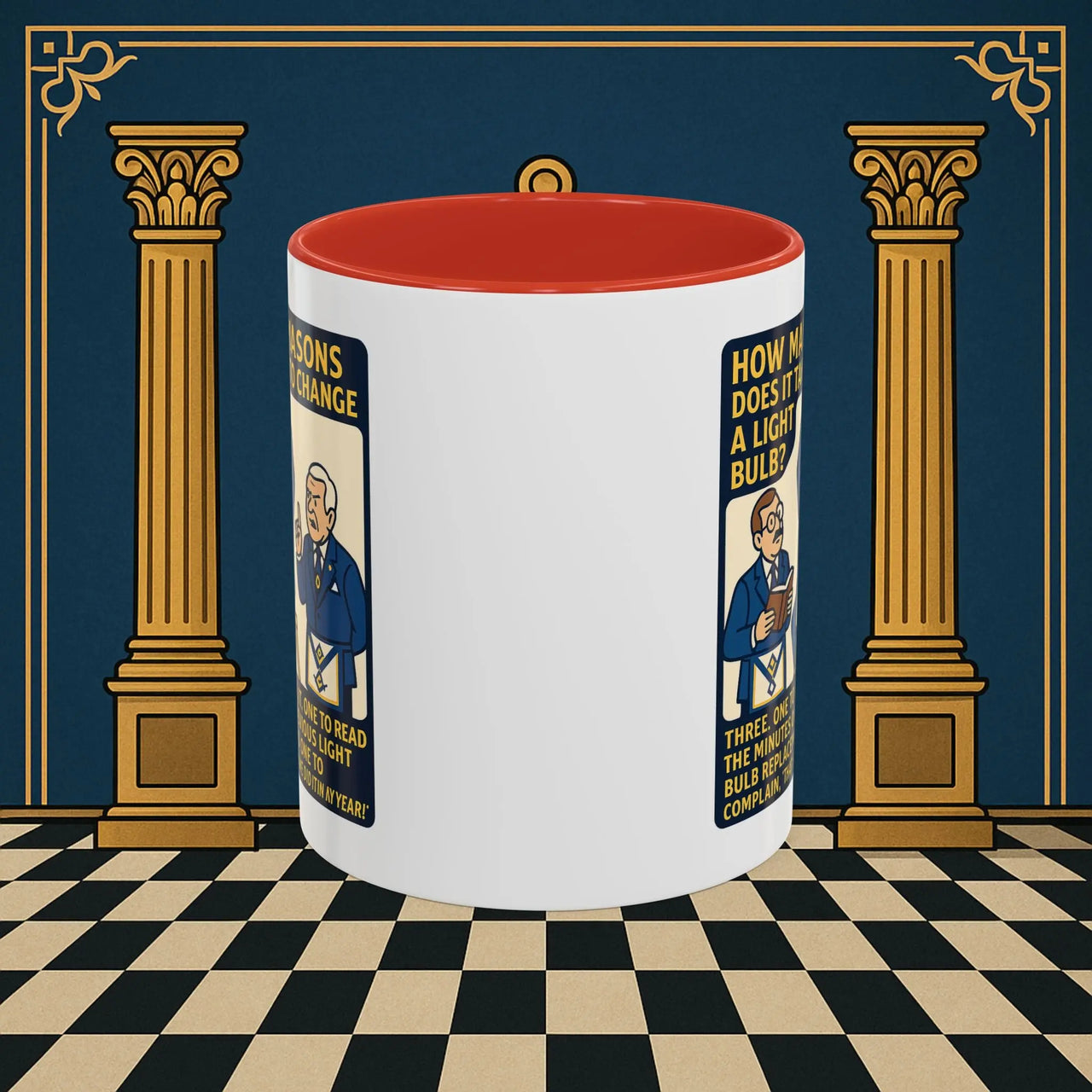 Masonic Mugs Ready to Go – How Many Masons? (Accent Coloured 11oz Mug) Printify
