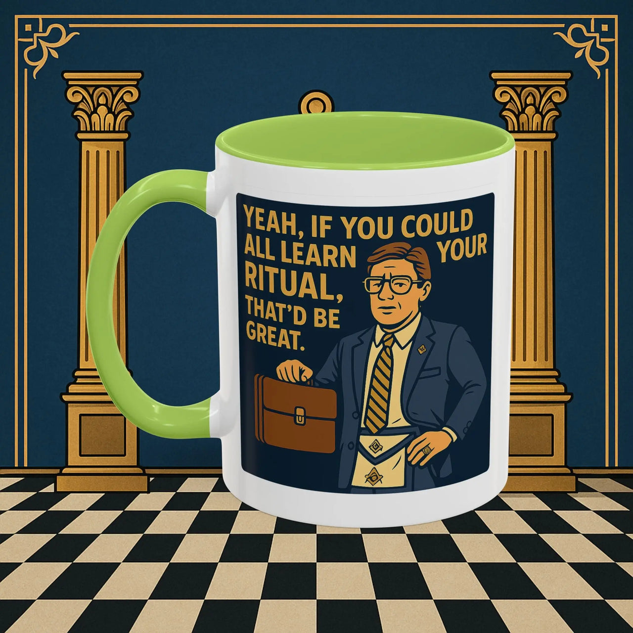 Masonic Mugs Ready to Go – Learn Your Ritual (Accent Coloured 11oz Mug) Printify
