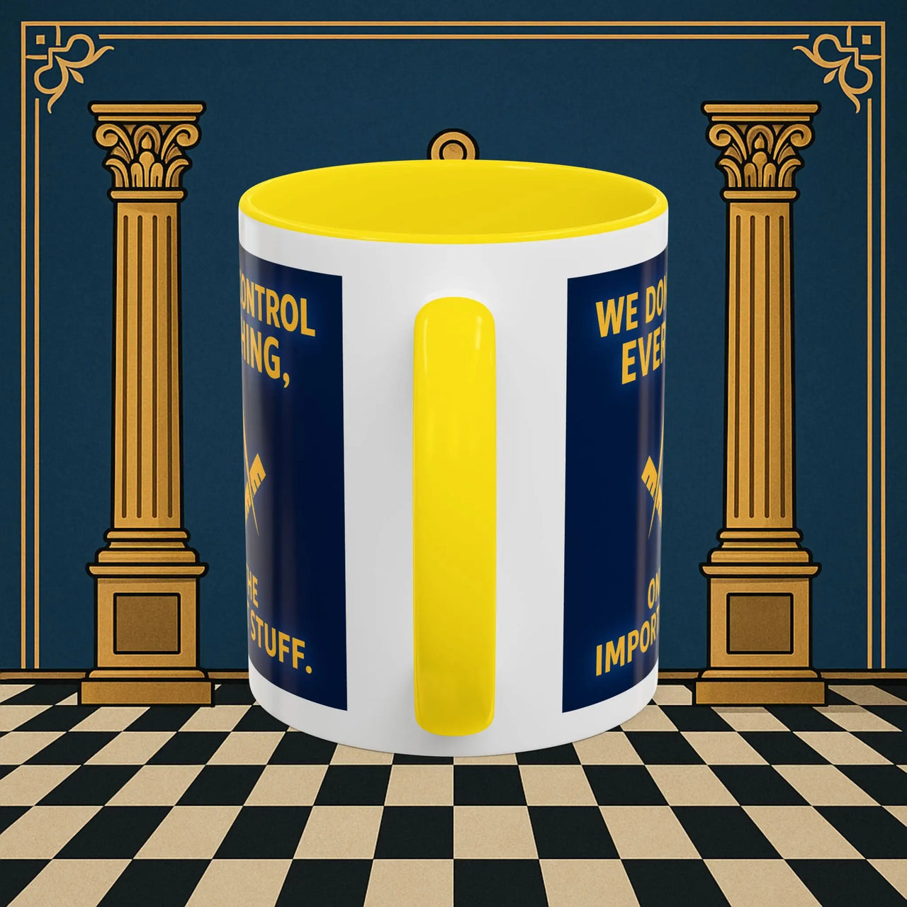 Masonic Mugs Ready to Go – Only the Important Stuff (Accent Coloured 11oz Mug) Printify