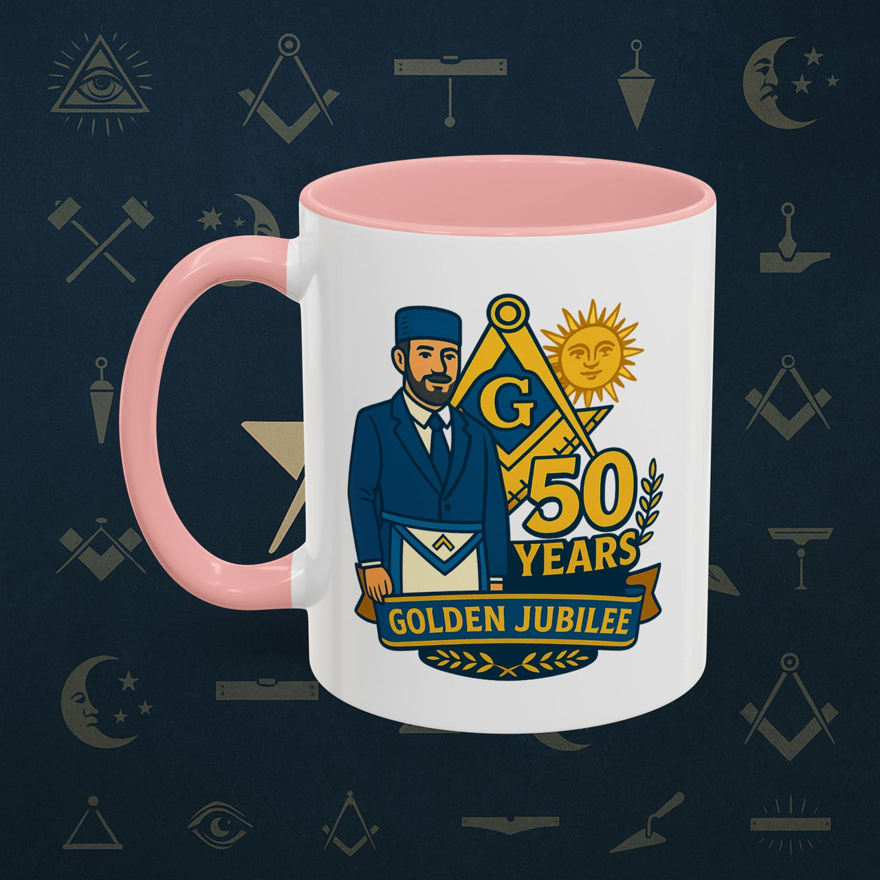 Masonic Mugs - Masonic Golden Jubilee - 50 years anniversary Printify