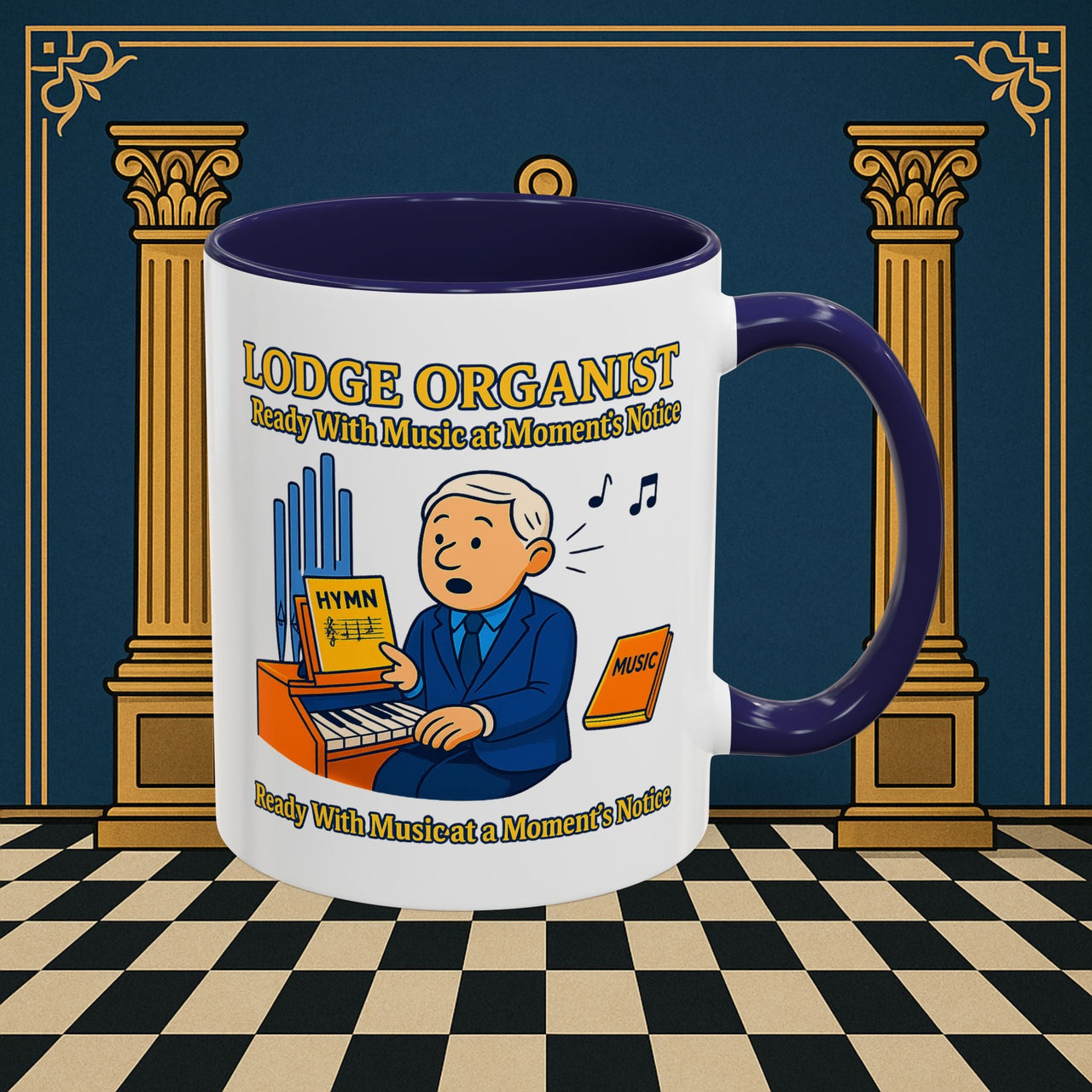 Masonic Mugs - Lodge Organist at the Ready - Organist Printify