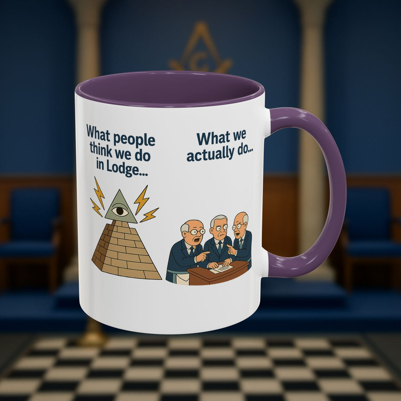 Masonic Mugs Ready to Go – Just for the Ceremony (Accent Coloured 11oz Mug) Printify