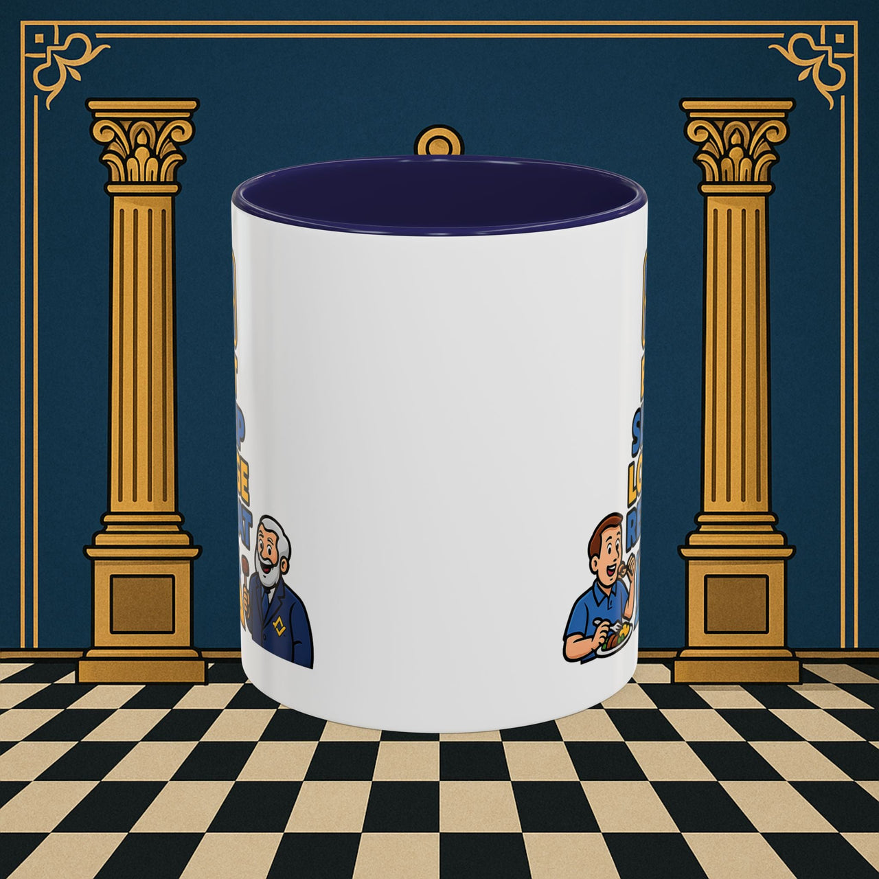 Masonic Mugs Ready to Go – Eat Sleep Lodge Repeat (Accent Coloured 11oz Mug) Printify