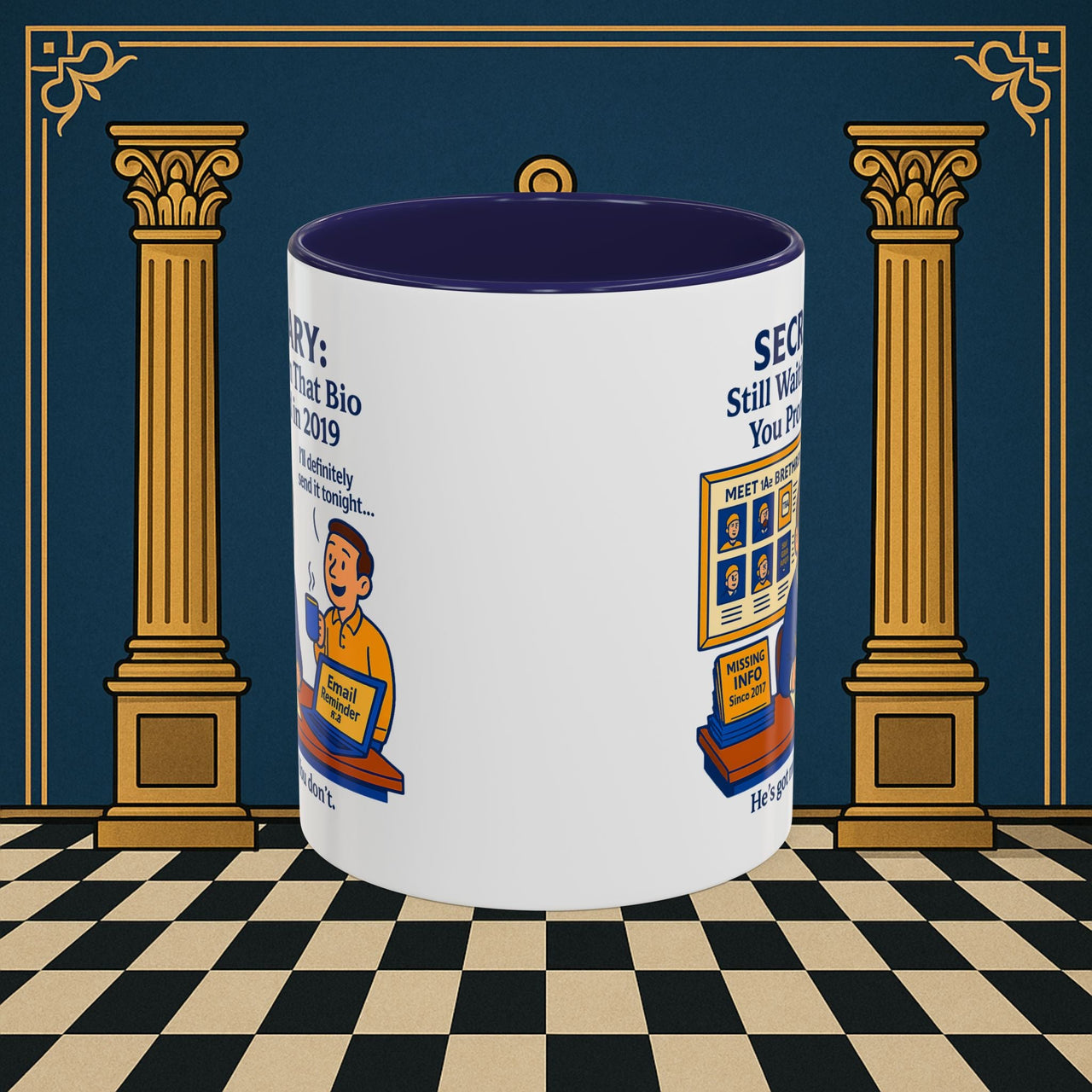 Masonic Mugs - Waiting Game - Secretary Printify