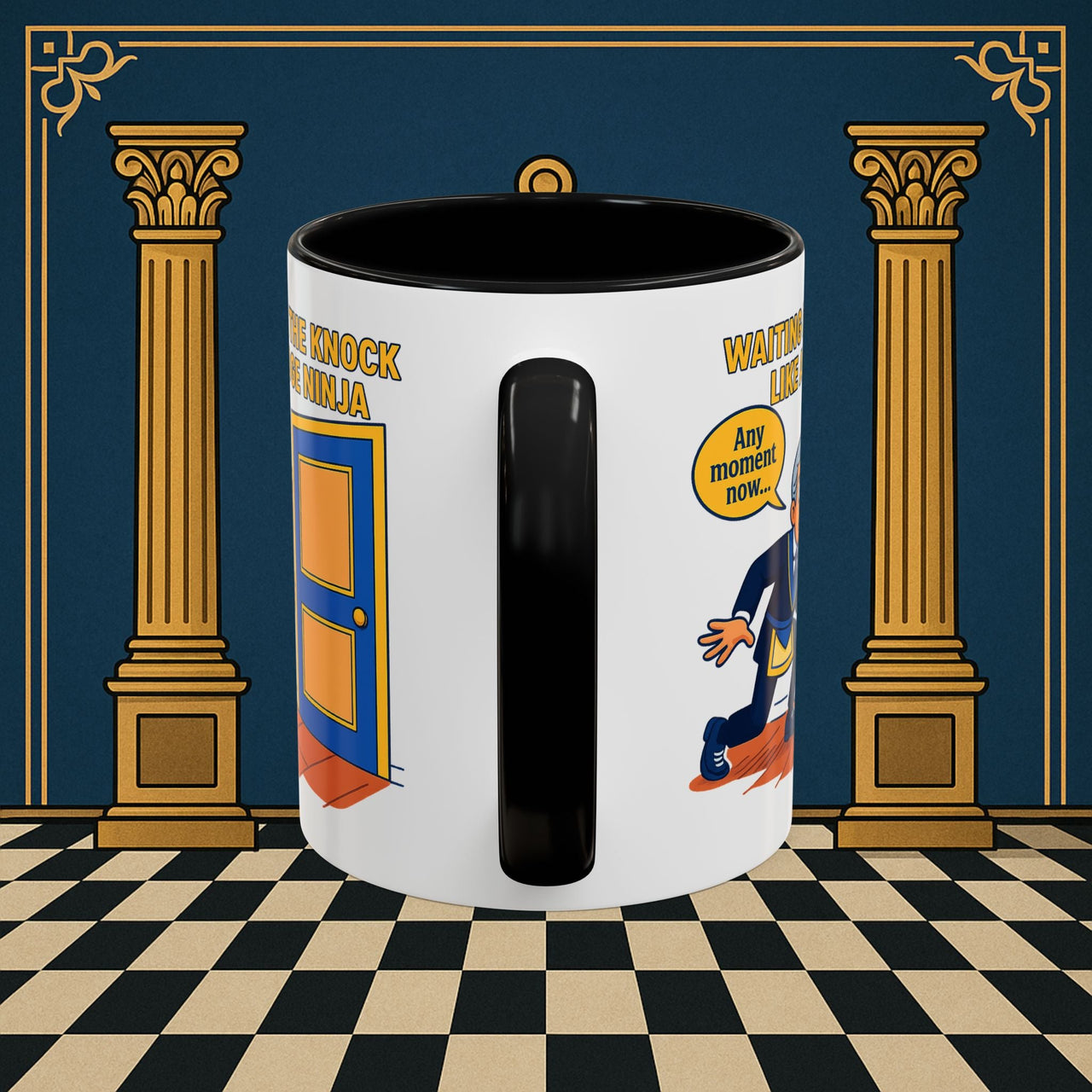 Masonic Mugs - Masonic Anticipation: Lodge Ninja in Waiting, Junior Deacon Printify