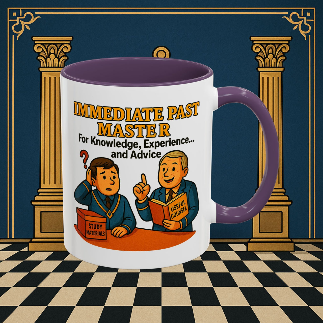 Masonic Mugs - Accent Coloured 11oz Mug - Wisdom Transfer Printify