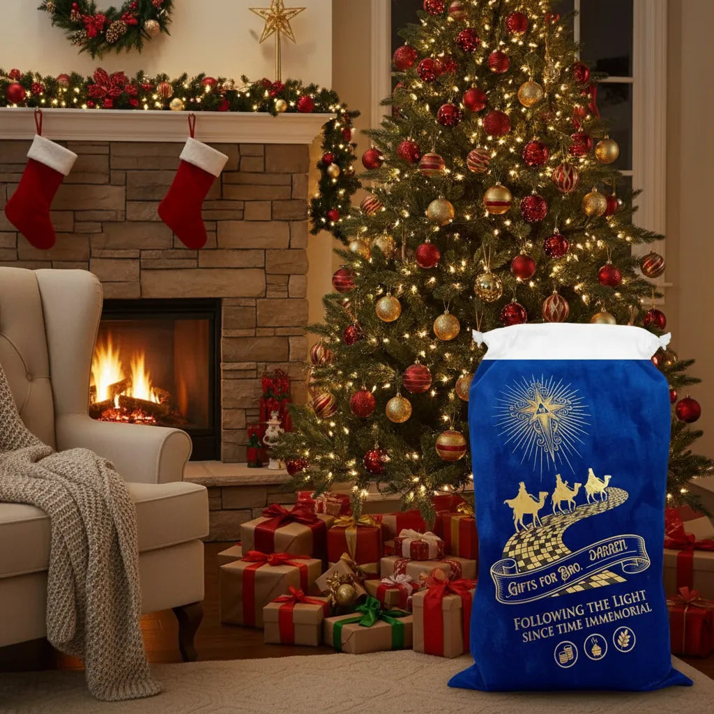 Following the Light Personalised Xmas Sack Masonic Mugs