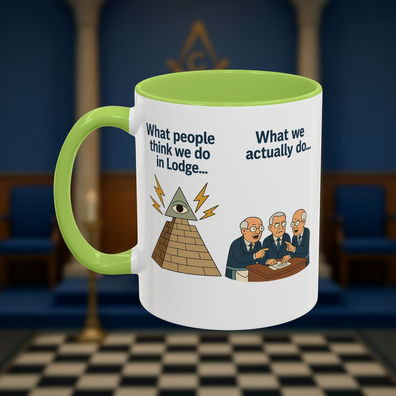 Masonic Mugs Ready to Go – Just for the Ceremony (Accent Coloured 11oz Mug) Printify