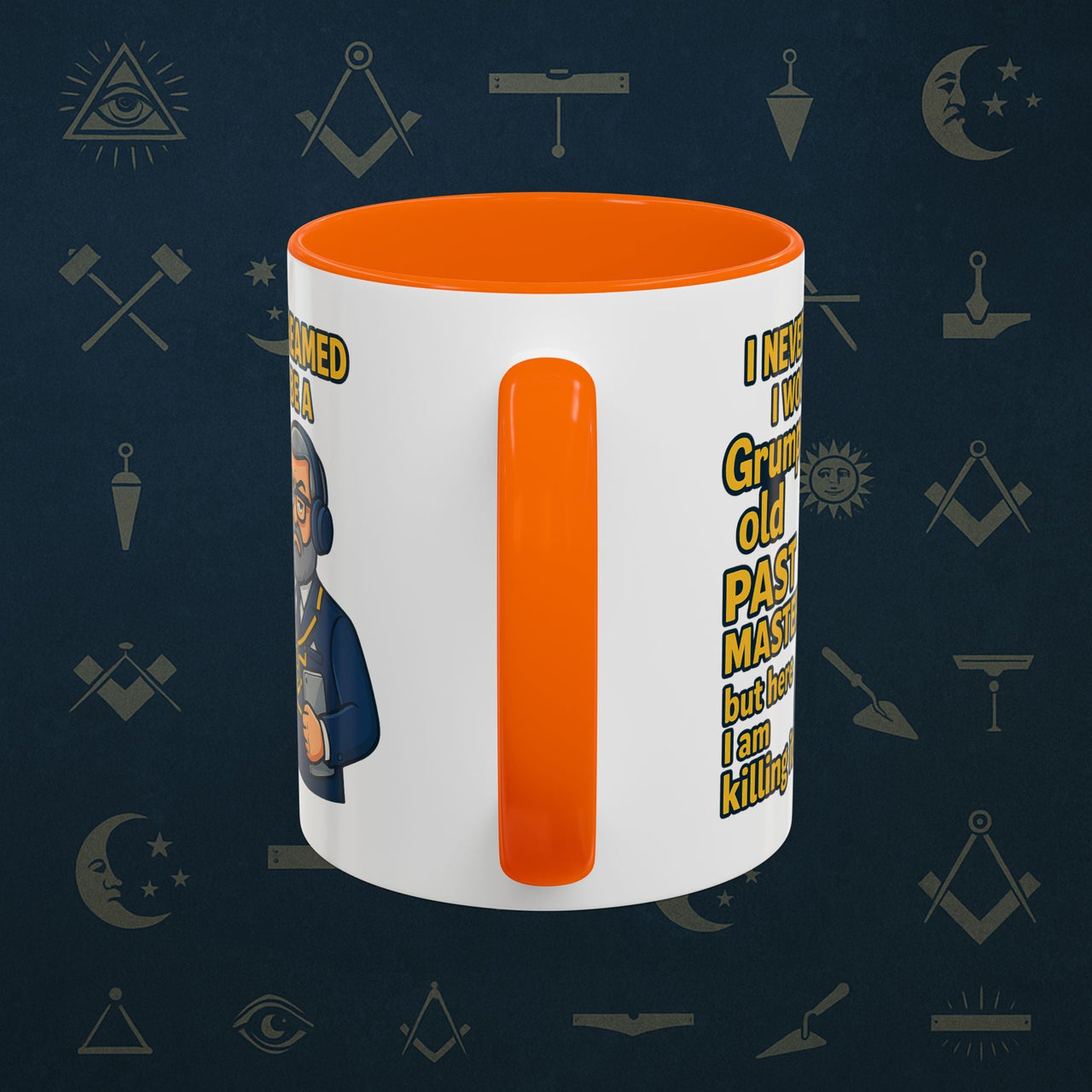 Masonic Mugs – Grumpy Old Past Master (Accent Coloured 11oz Mug) Printify