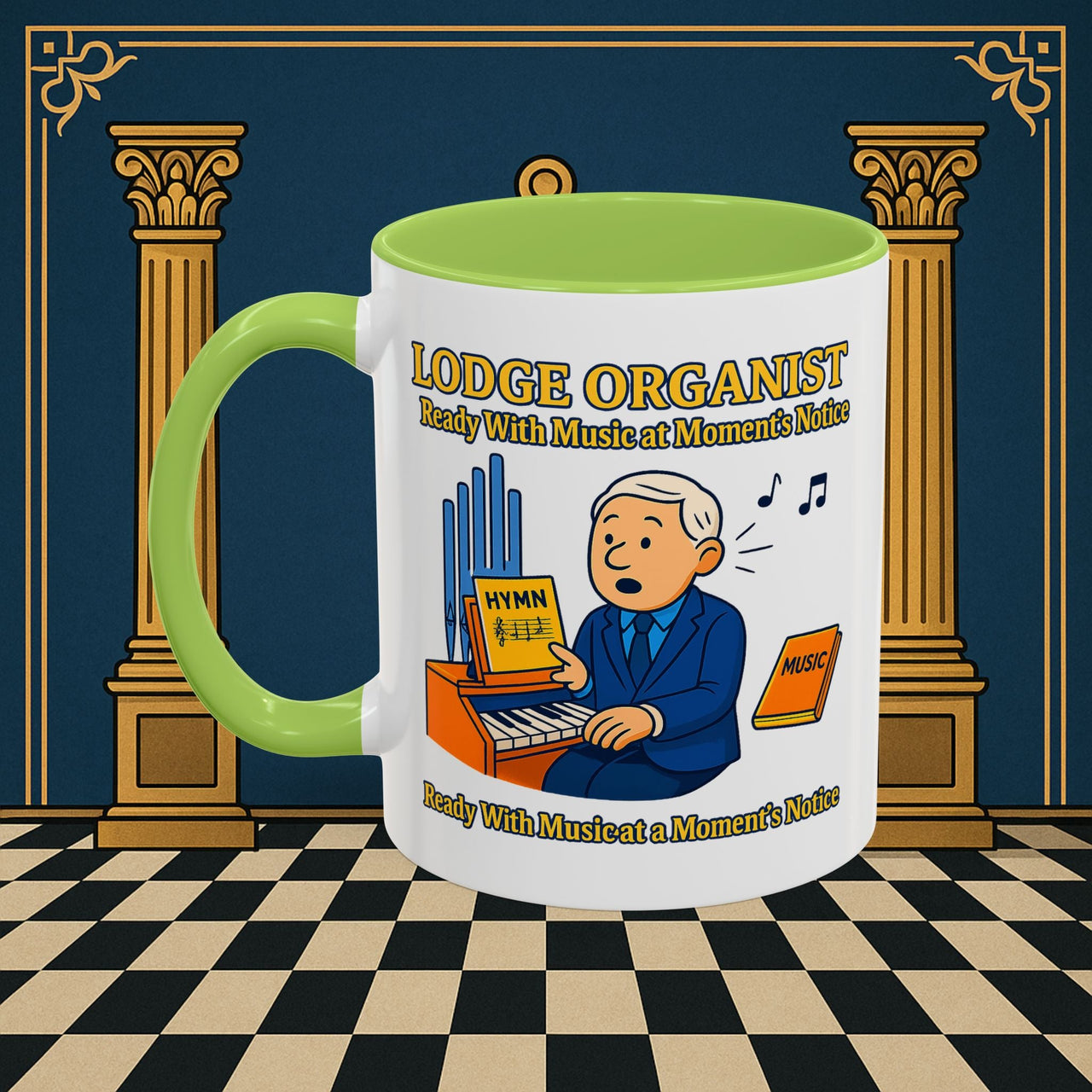 Masonic Mugs - Lodge Organist at the Ready - Organist Printify