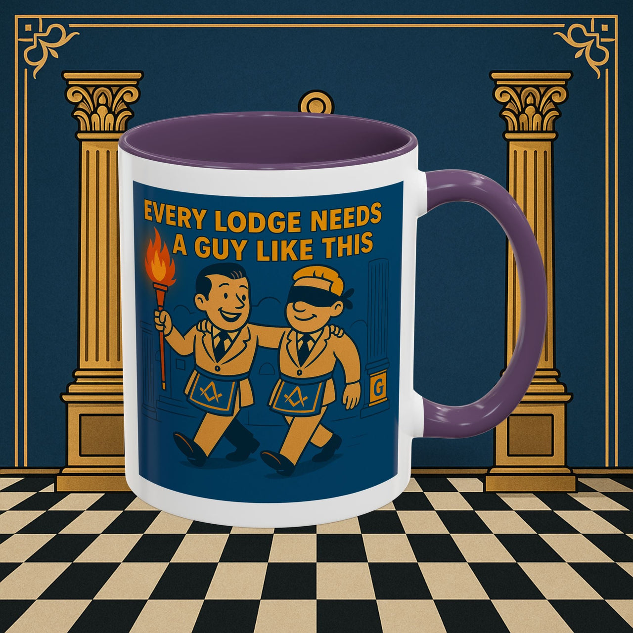 Masonic Mugs Ready to Go – Every Lodge Needs a Guy Like This (Accent Coloured 11oz Mug) Printify