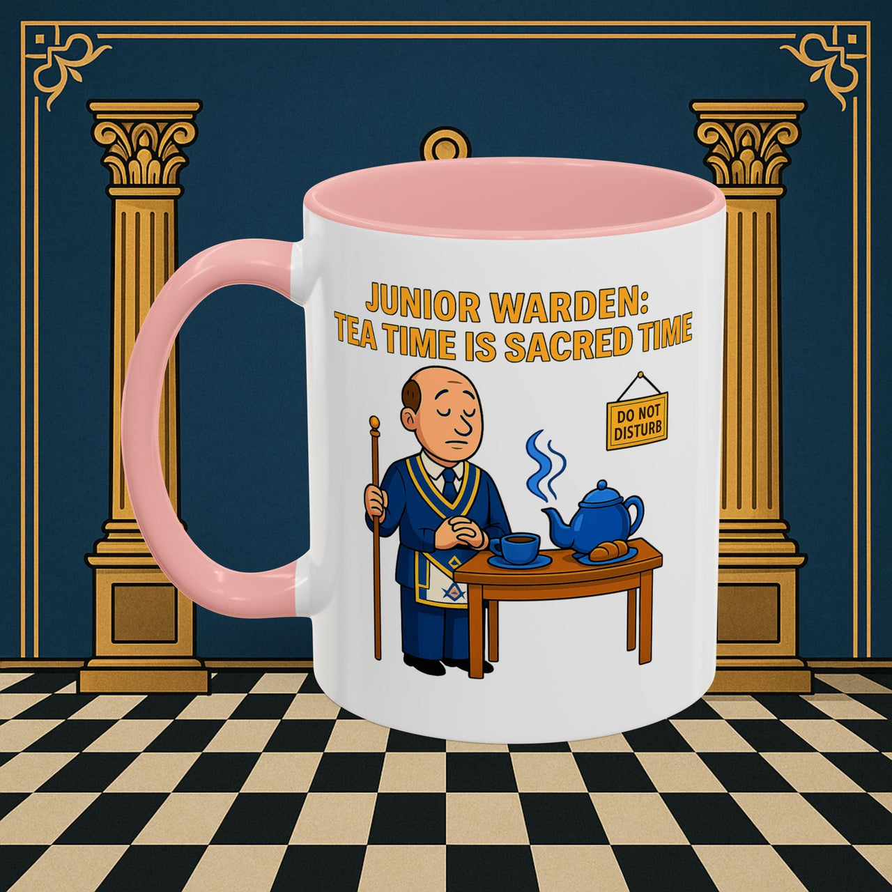Masonic Mugs - Junior Warden: Tea Time is Sacred, Junior Warden Printify