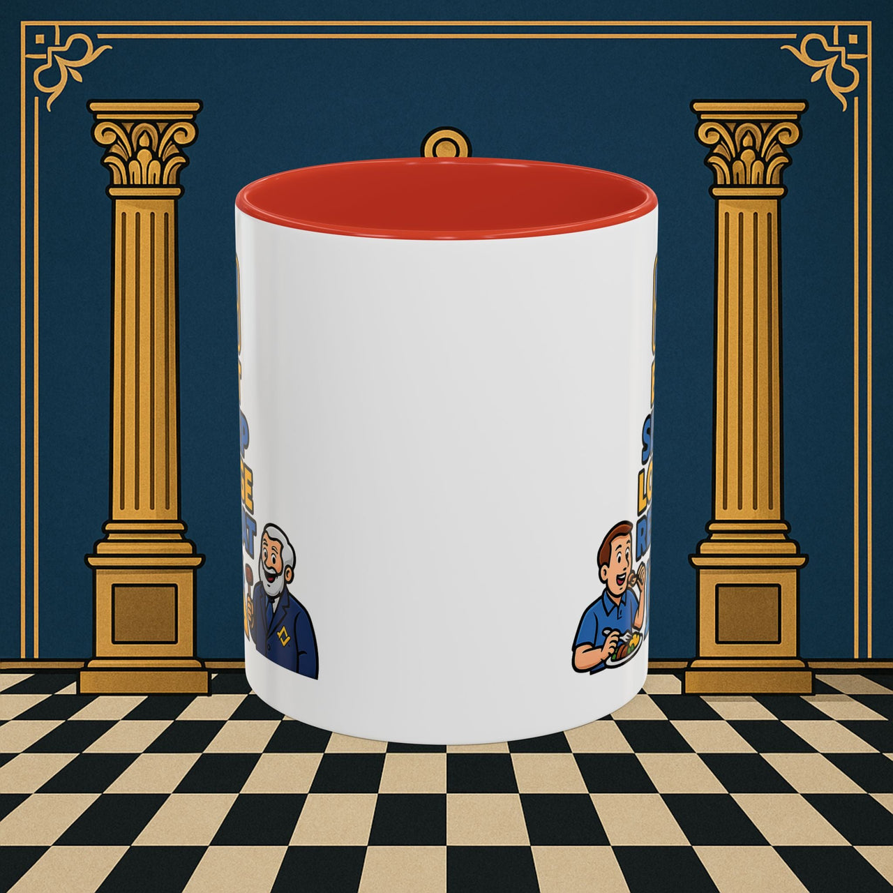 Masonic Mugs Ready to Go – Eat Sleep Lodge Repeat (Accent Coloured 11oz Mug) Printify