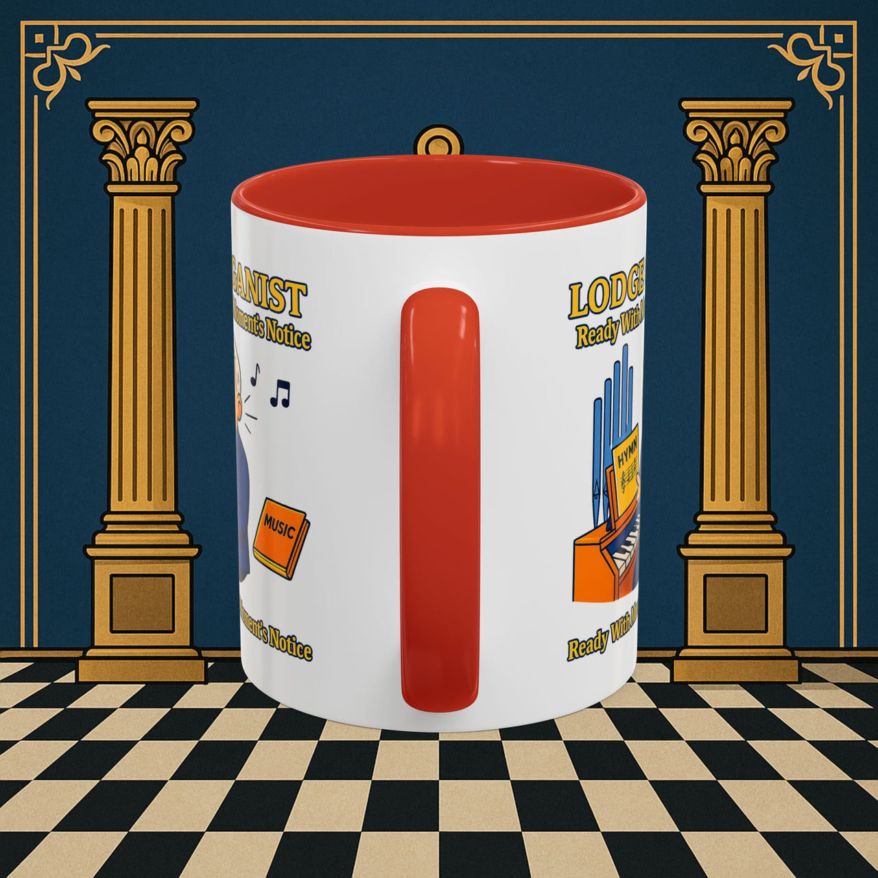 Masonic Mugs - Lodge Organist at the Ready - Organist Printify