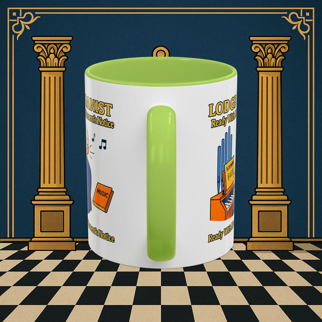 Masonic Mugs - Lodge Organist at the Ready - Organist Printify