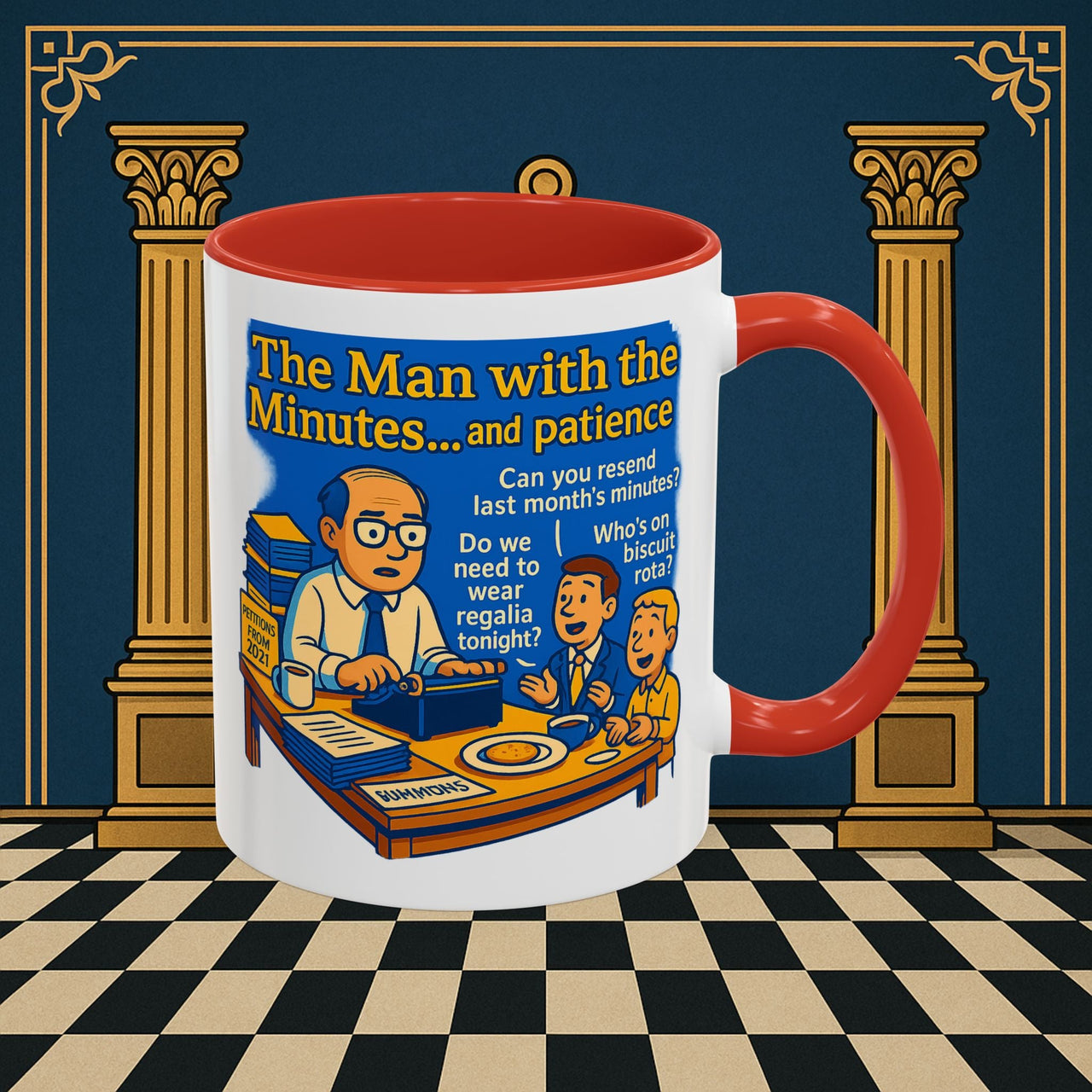 Masonic Mugs - Bureaucratic Blues - Secretary Printify