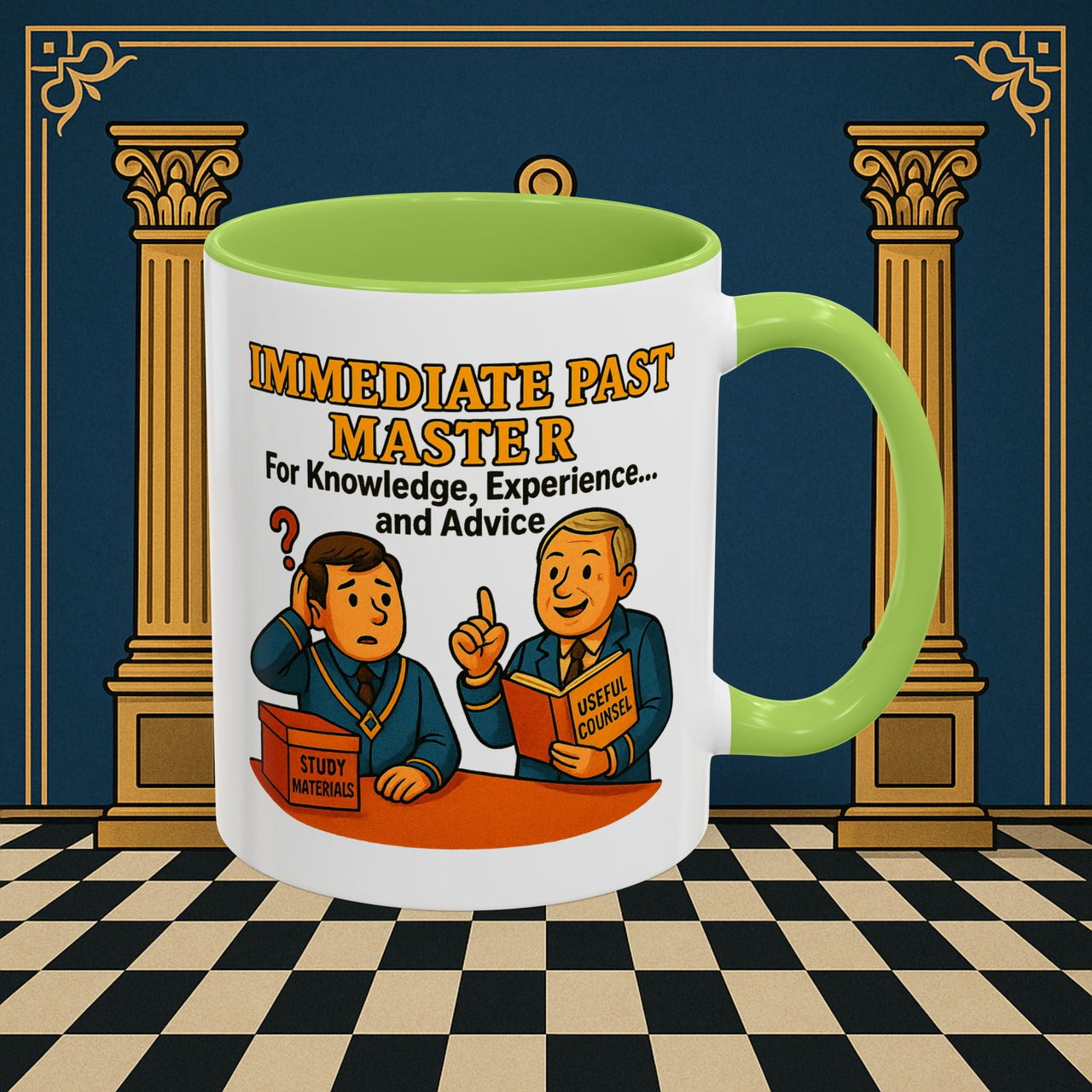 Masonic Mugs - Accent Coloured 11oz Mug - Wisdom Transfer Printify