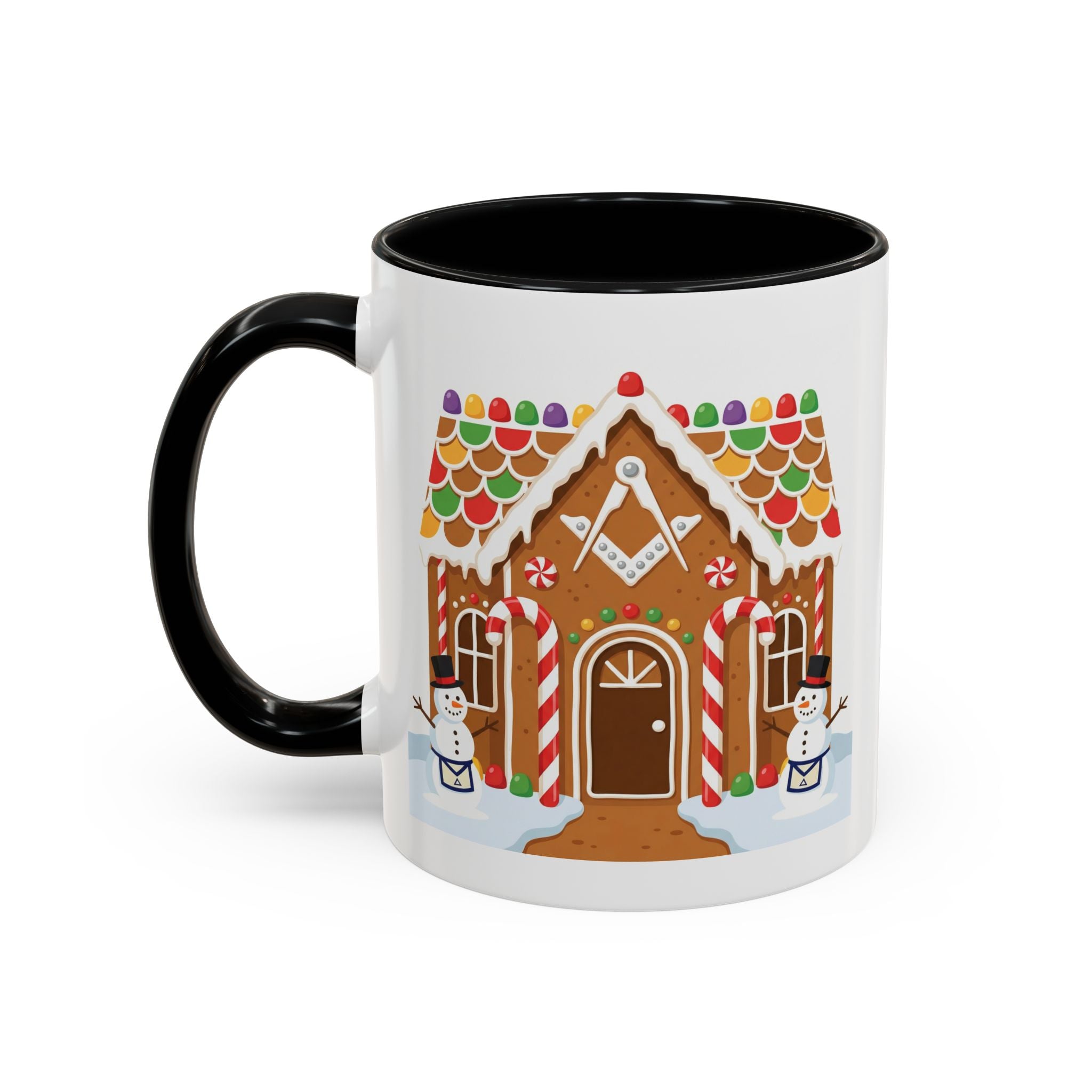 Masonic Gingerbread House — Festive Freemason Holiday Ugly Sweater Design Printify