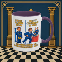 Masonic Mugs - Day/Night Professional: Dual Persona Comic Illustration, Junior Warden Printify