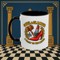 Masonic Mugs – Gavel & Glamour: A Toast to the Ladies (Accent Coloured 11oz Mug) Printify
