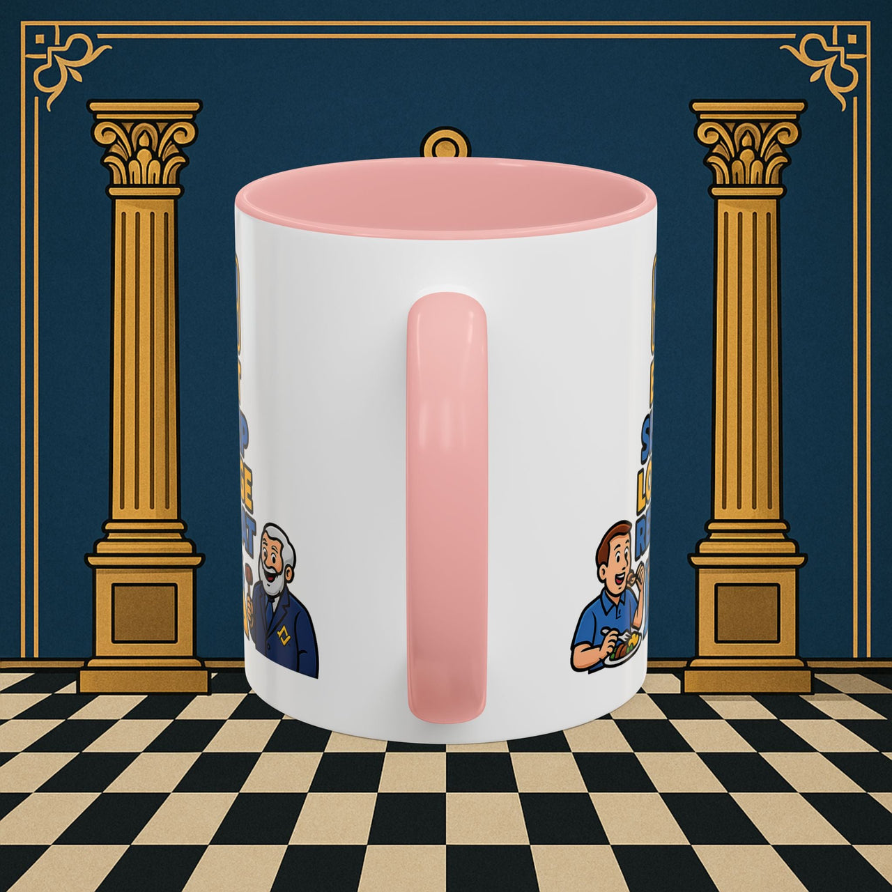 Masonic Mugs Ready to Go – Eat Sleep Lodge Repeat (Accent Coloured 11oz Mug) Printify