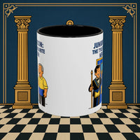 Masonic Mugs - Junior Deacon: Tea Break Truce, Masonic Brotherhood Cartoon, Junior Deacon Printify