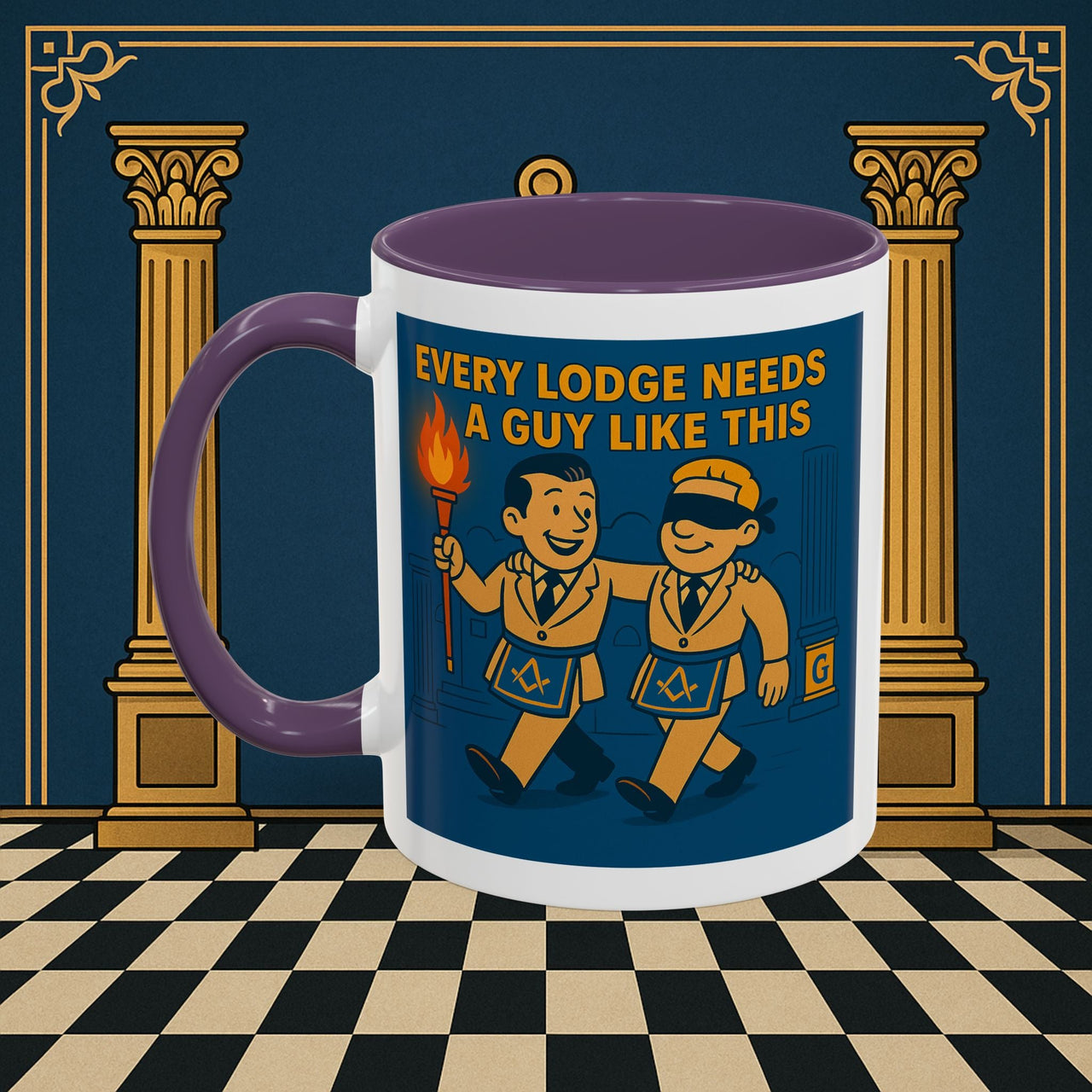 Masonic Mugs Ready to Go – Every Lodge Needs a Guy Like This (Accent Coloured 11oz Mug) Printify