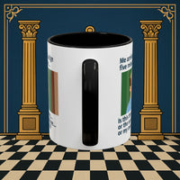 Masonic Mugs Ready to Go – Five Minutes Late (Accent Coloured 11oz Mug) Printify
