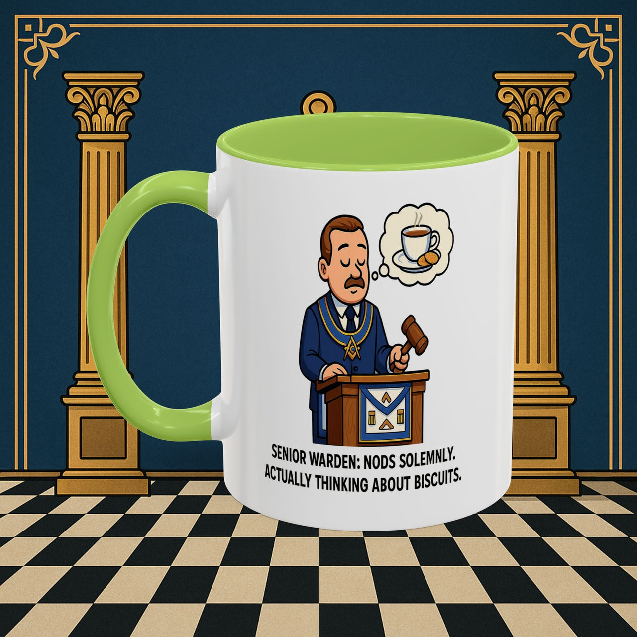 Masonic Mugs - Biscuits on the Brain - Senior Warden Printify