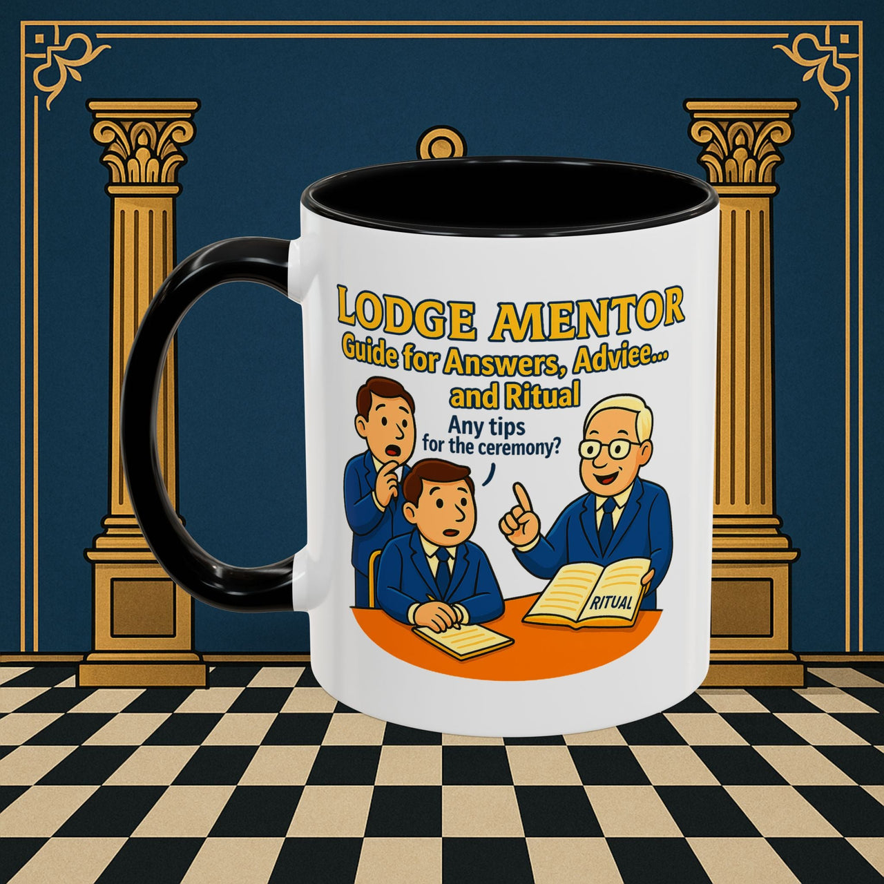 Masonic Mugs - Lodge Mentor: Fraternal Ritual Guidance, Lodge Mentor Printify