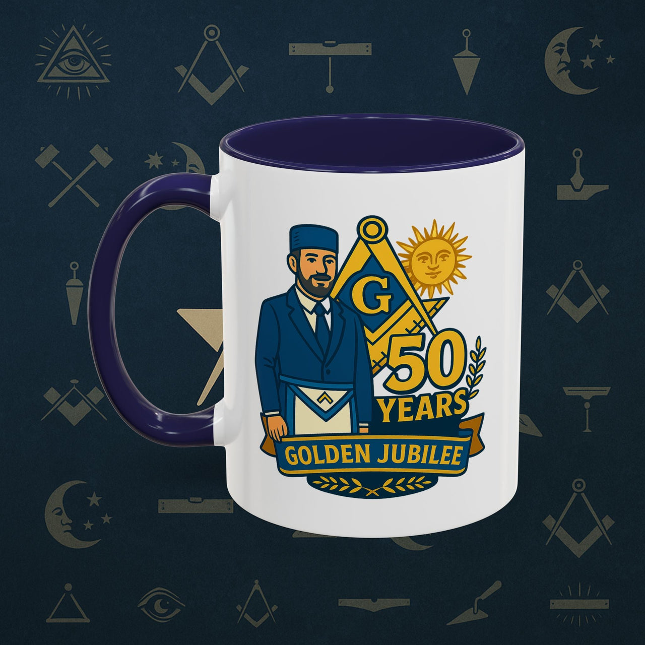 Masonic Mugs - Masonic Golden Jubilee - 50 years anniversary Printify